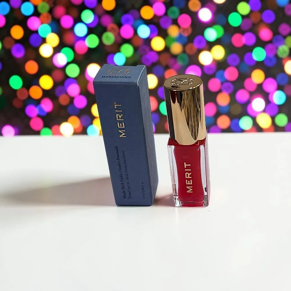 MERIT Shade Slick Gelée Tinted Lip Oil in MARASCHINO 0.23 oz full size NIB